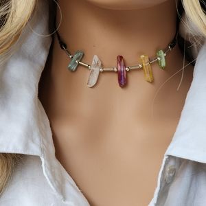 FP Jewelry Designer Chan Loo Genuine Leather Natural Himalayan Rock Crystals